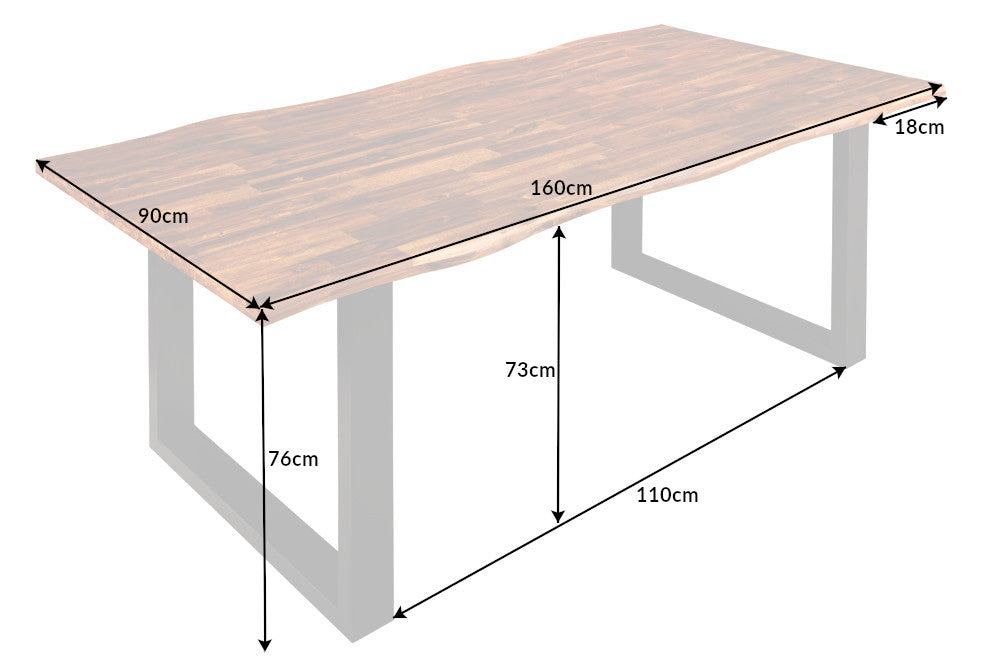 Dining table GENESIS 160cm 35mm acacia wood brown