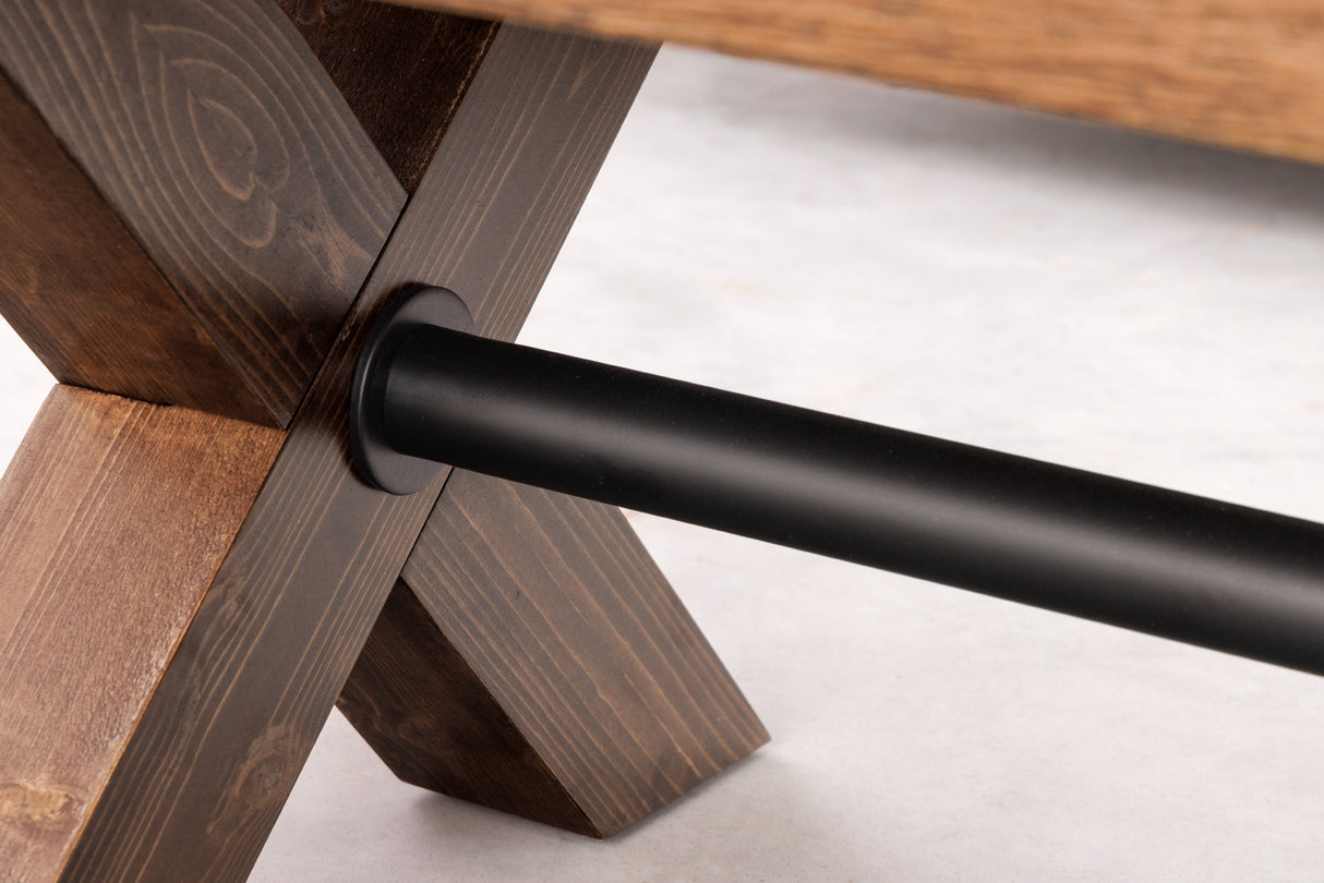 Coffee table GOLIATH 110cm pinewood natural black