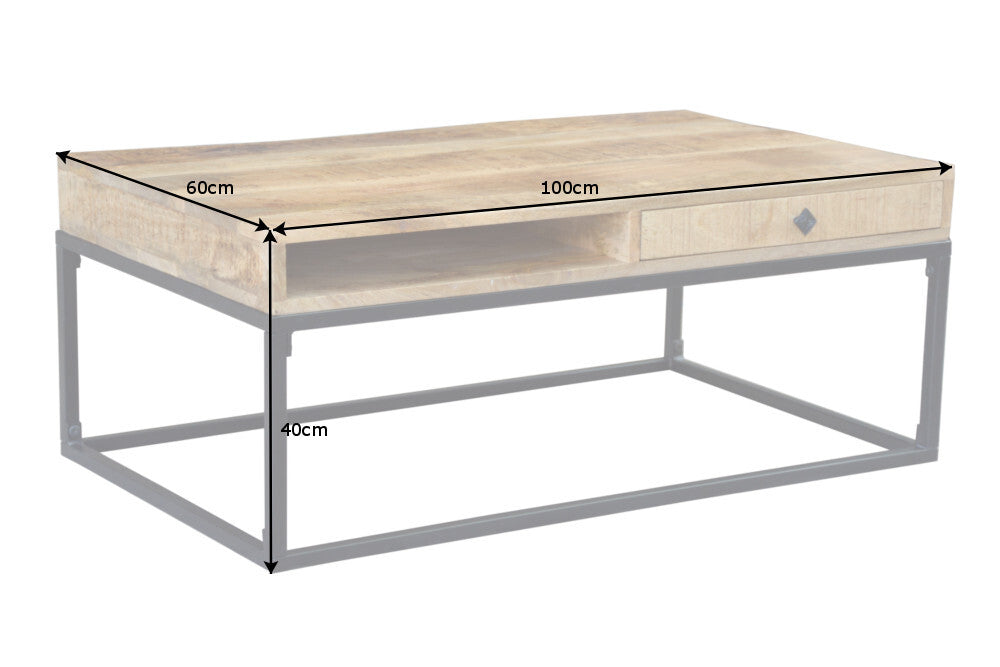 Coffee table IRON CRAFT 100cm mango natural
