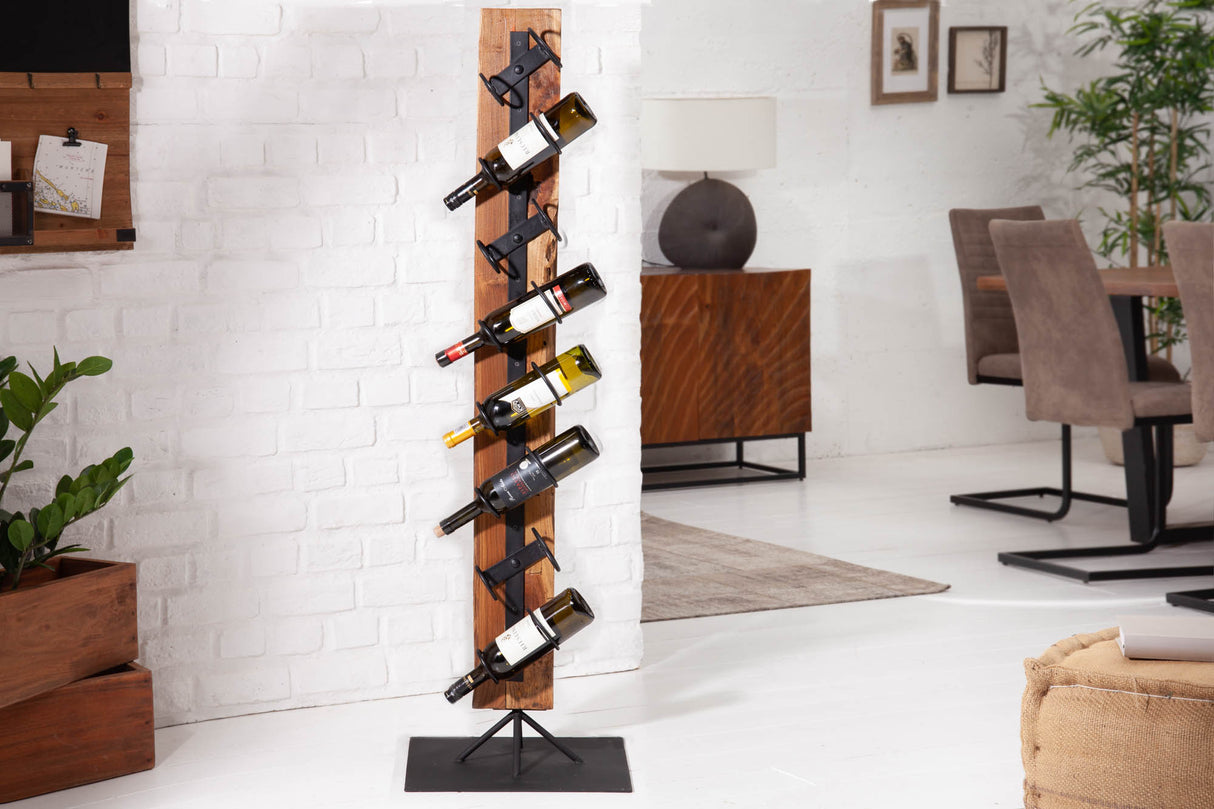 Wine rack EUPHORIA BARRACUDA 140cm for 8 bottles massive teak wood
