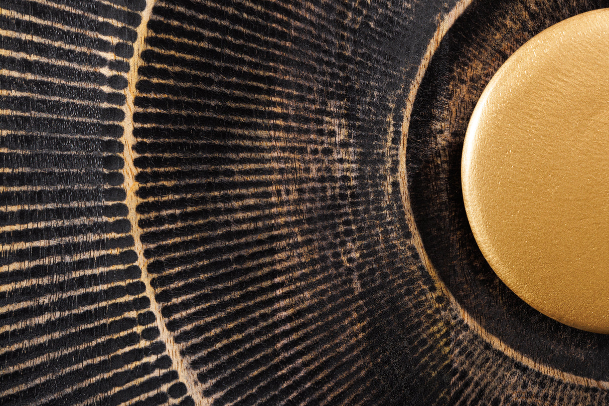 TV-Board GOLDEN SUNSET 180cm 3D Mangoholz schwarz