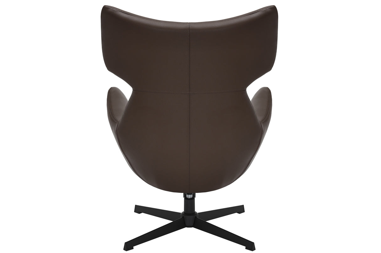 Sessel VOGUE 360° drehbar Kunstleder braun mit schwarzem Metallgestell