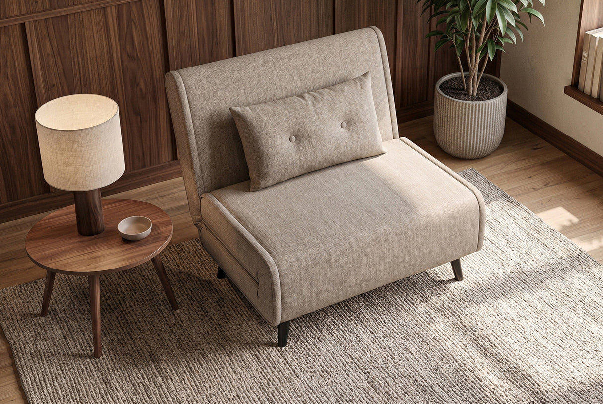 Sleeping chair SMART MULTIFUNCTION 100cm velvet champagne