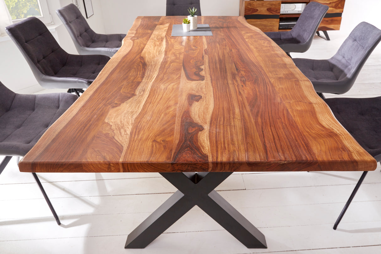 Esstisch AMAZONAS 180cm X-Beine Sheesham Holz natur