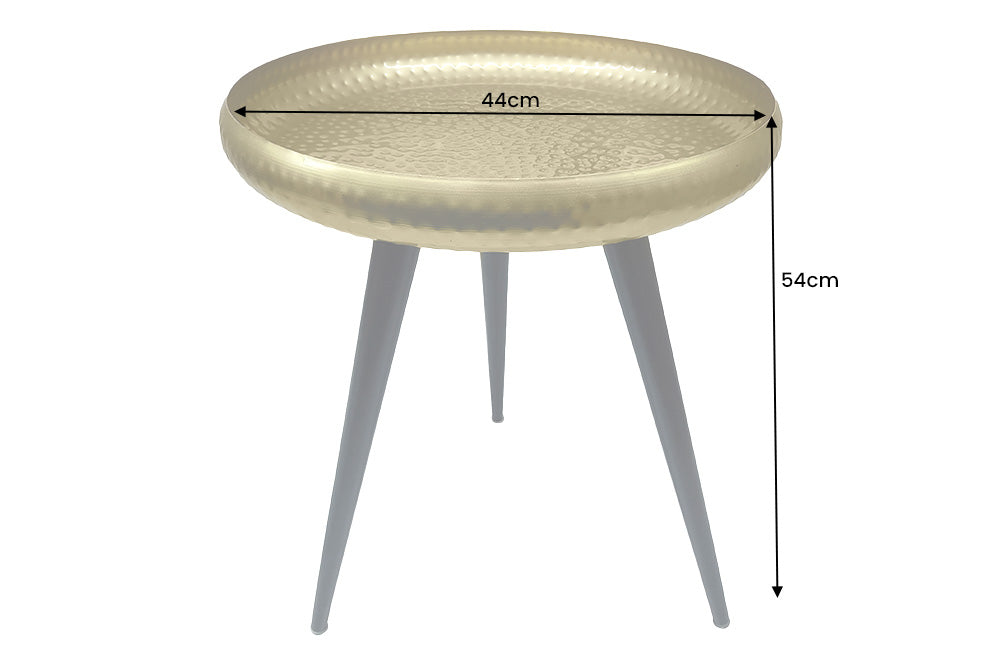Beistelltisch ORIENT 55cm Hammerschlag Design Messing gold
