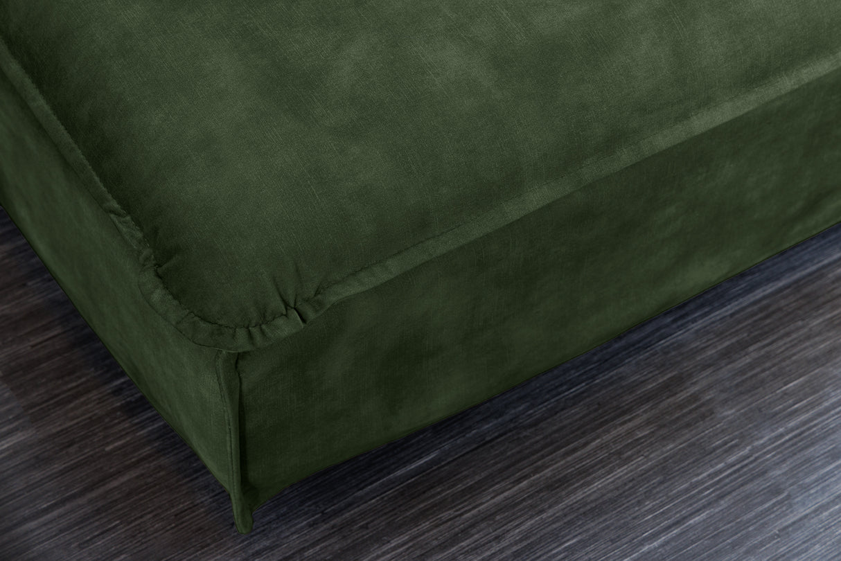 Hocker HEAVEN 100cm abnehmbarer Bezug Samt dunkelgrün