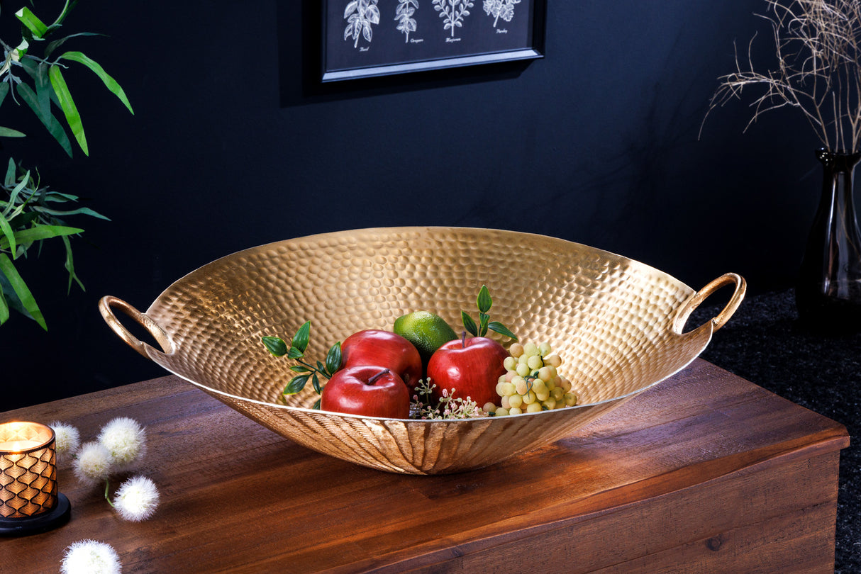 Decoration bowl ORIENT 55cm with hammer stroke effect gold