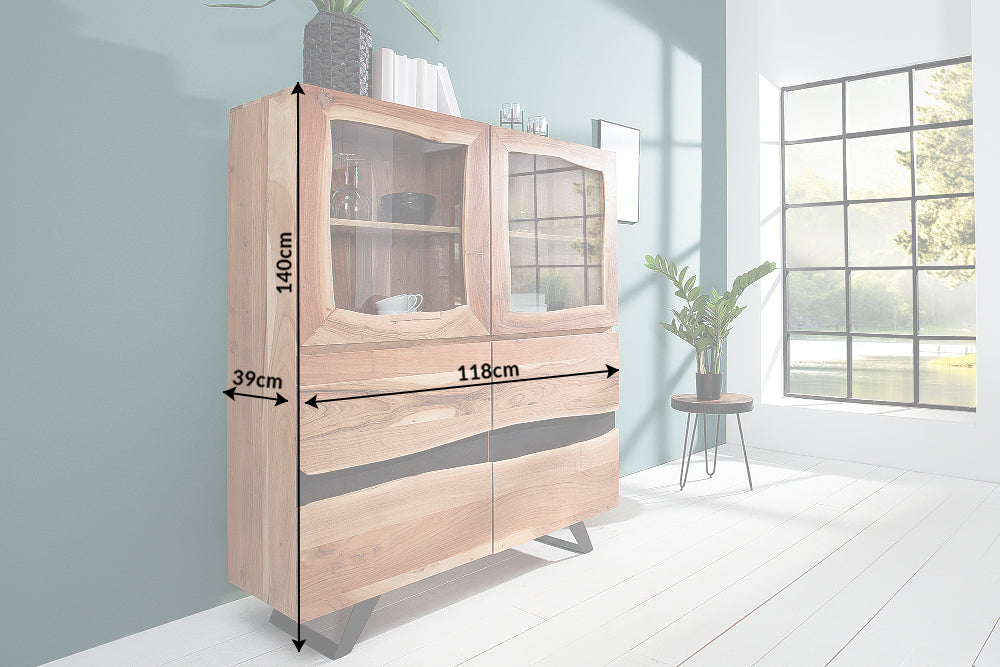 Highboard AMAZONAS 140cm Akazienholz