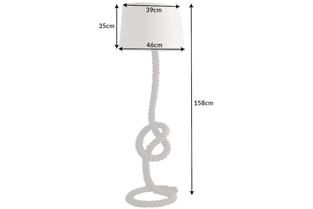 Stehlampe SEVEN SEAS 160cm mit authentischem Seil