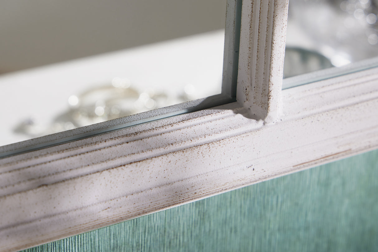 Wandspiegel CASTILLO 100cm Paulownia Holz weiß