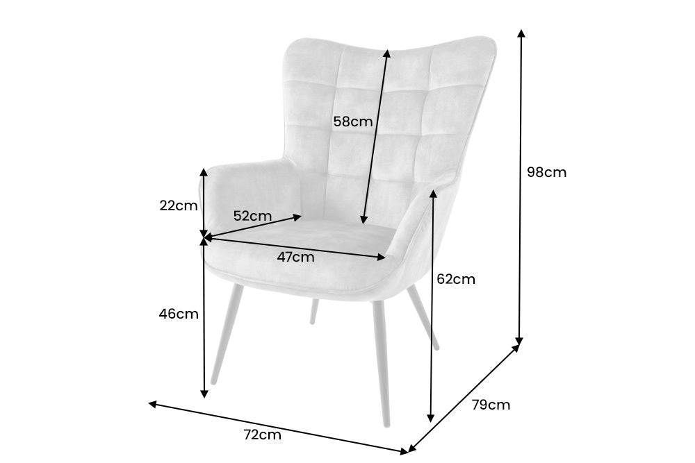 Armchair SCANDINAVIA with armrests bouclé champagne greige