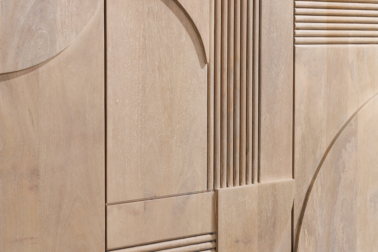 Sideboard ART DECO 170cm 3D Mangoholz weißgekalkt