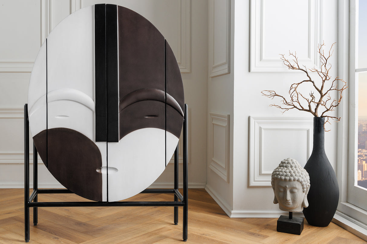 Highboard VOODOO 120cm mango wood brown black white