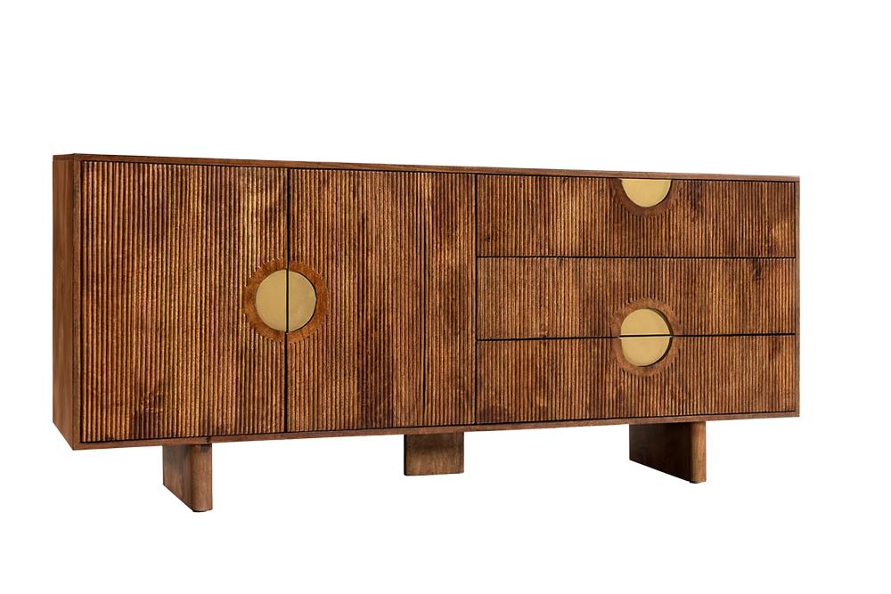 Sideboard MADISON 180cm textured front mango wood brown