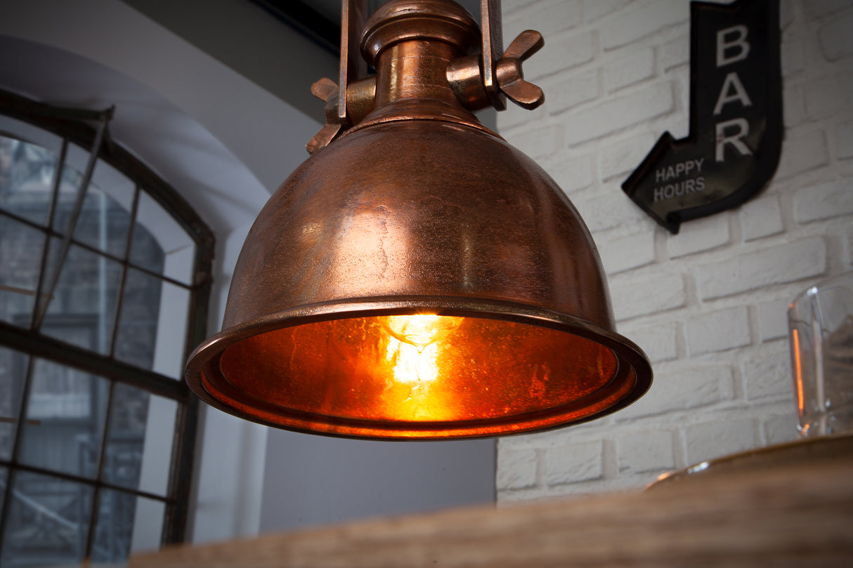 Pendant lamp INDUSTRIAL mottled copper