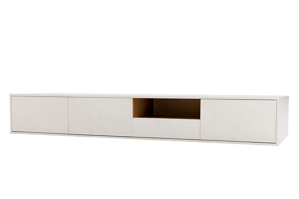 TV-Board LOFT 200cm hanging white natural