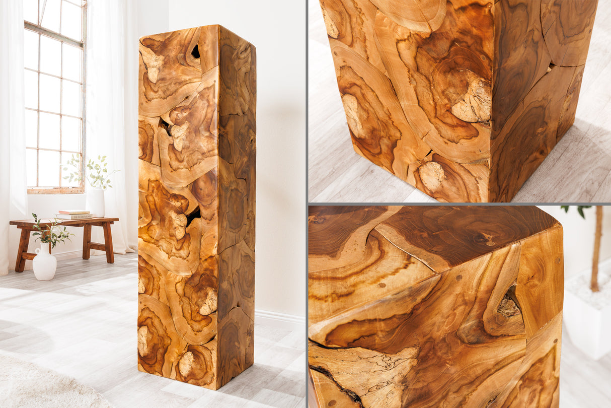 Dekosäule TRIBAL 110cm Teakholz naturbraun