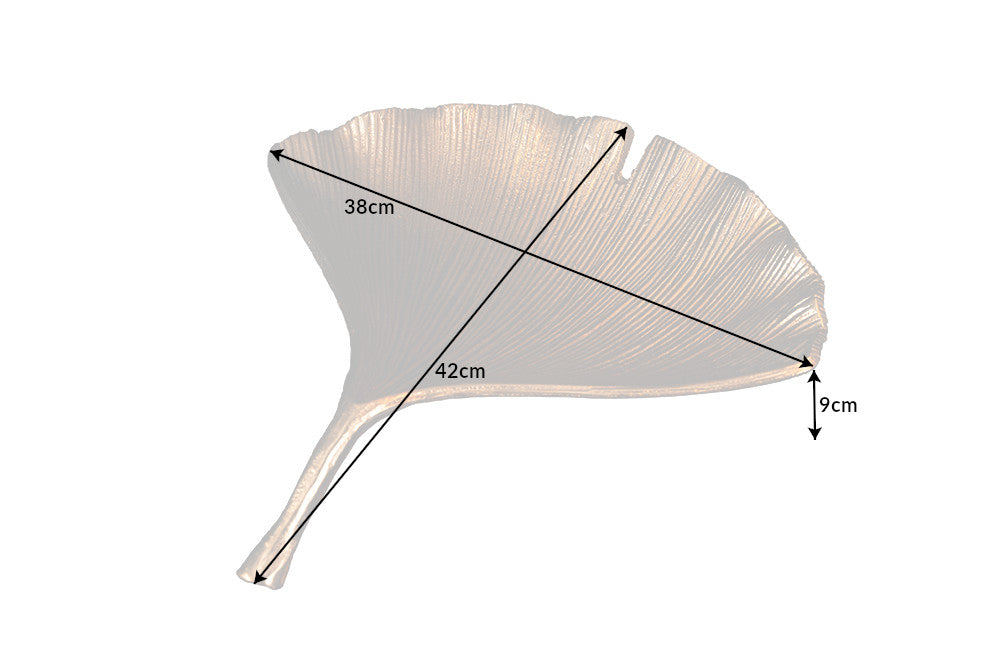 Dekoschale GINKGO 42cm gold