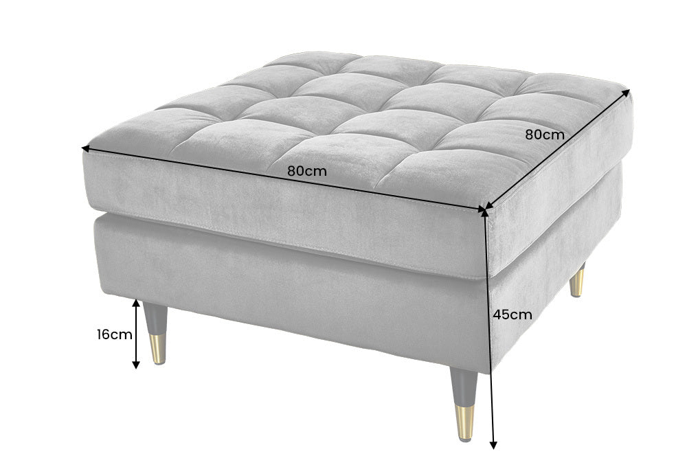 Hocker COZY VELVET 80cm Samt aqua