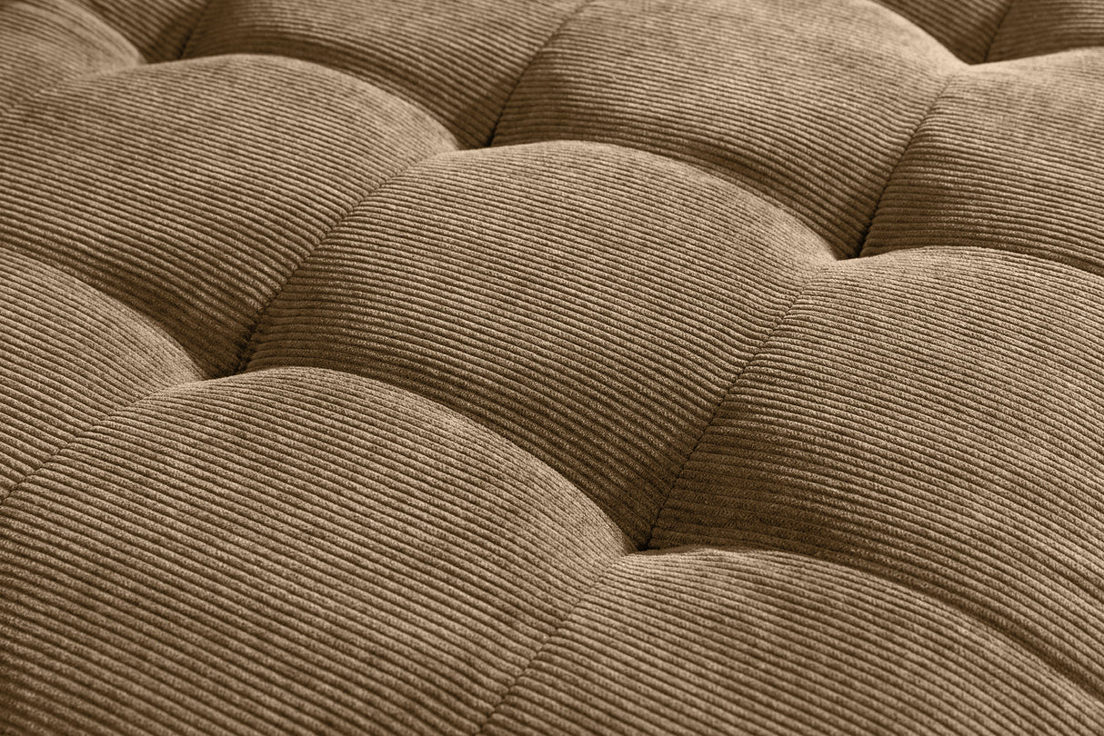 Ecksofa STOCKHOLM 220cm 3-Sitzer Cord braun