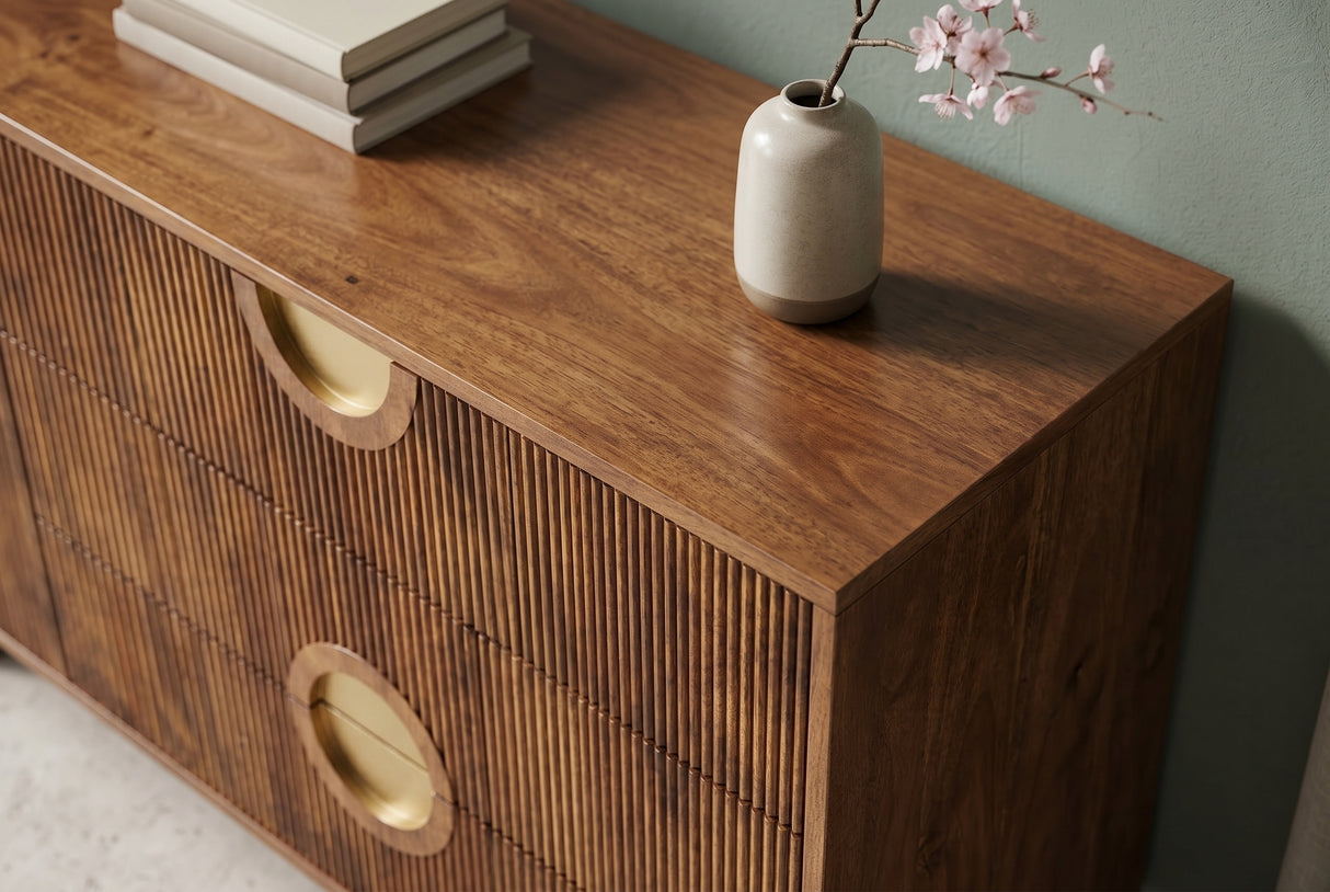 Sideboard MADISON 180cm strukturierte Front braun