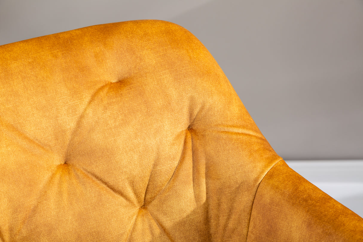 Bürostuhl THE DUTCH COMFORT 46-55cm mit Armlehne Samt senfgelb