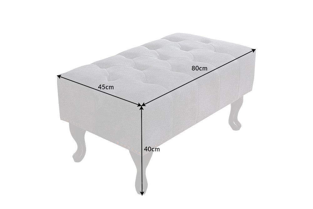 Fußhocker CHESTERFIELD Antik-Look Microfaser grau