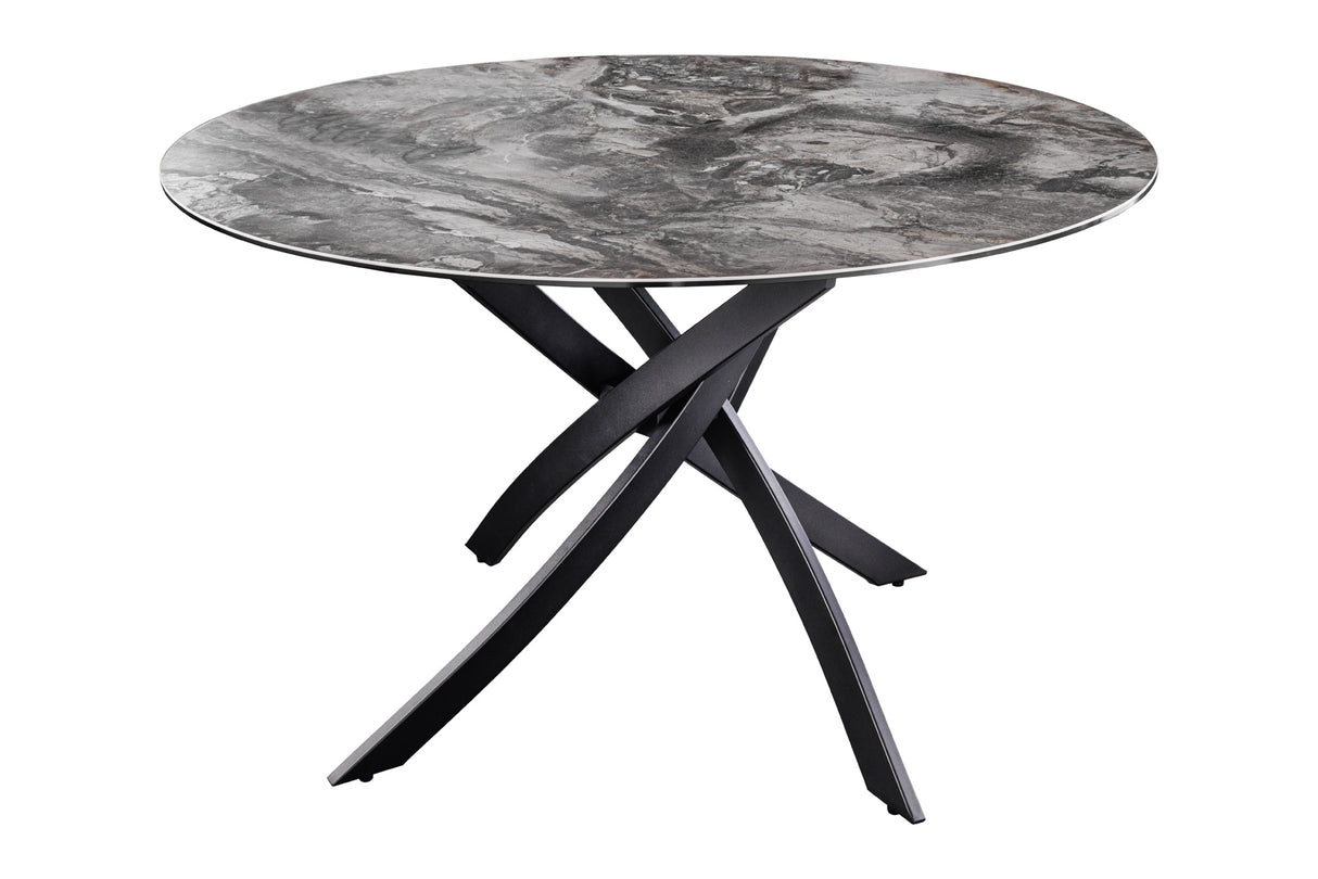 Esstisch ALPINE Ø 120cm rund Keramik Marmoroptik taupe
