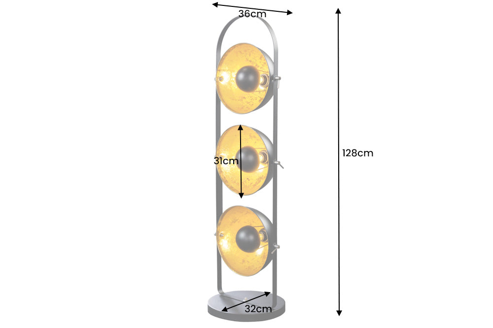 Floor lamp STUDIO 130cm 3s black gold