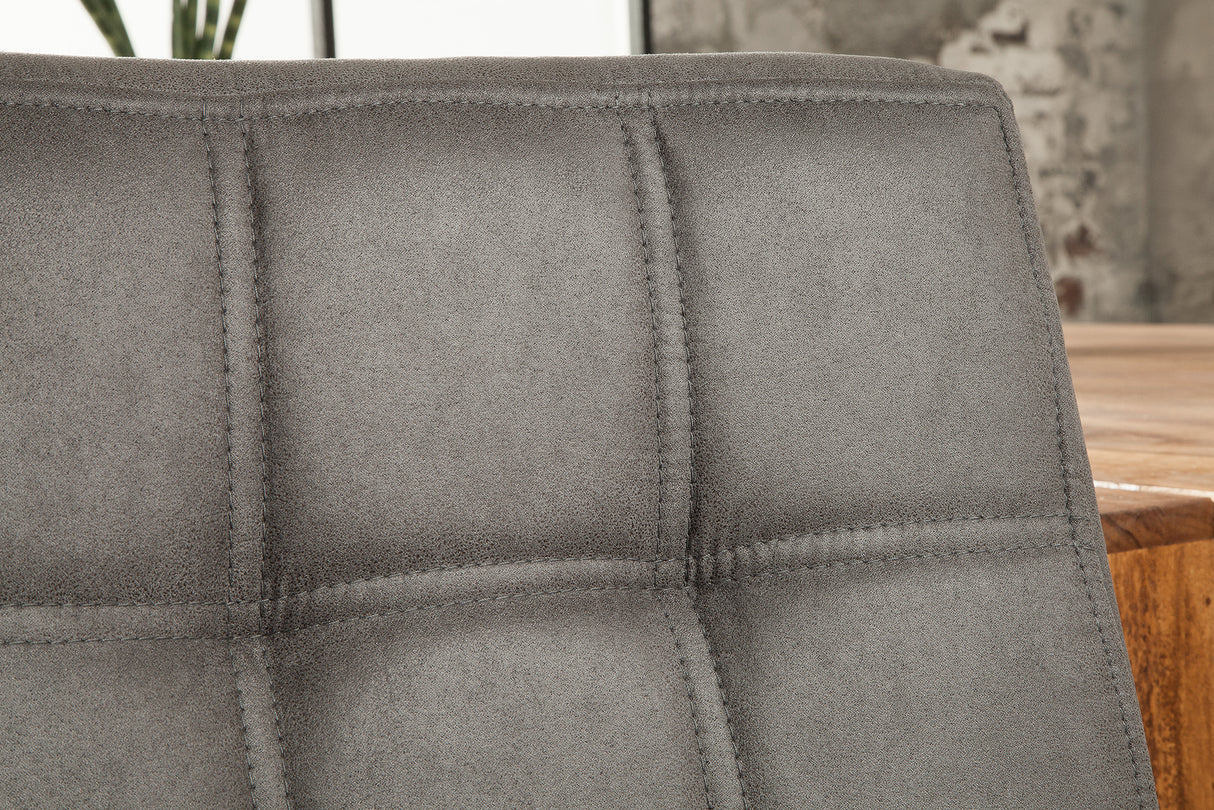 Cantilever chair MODENA microfibre grey with black iron legs