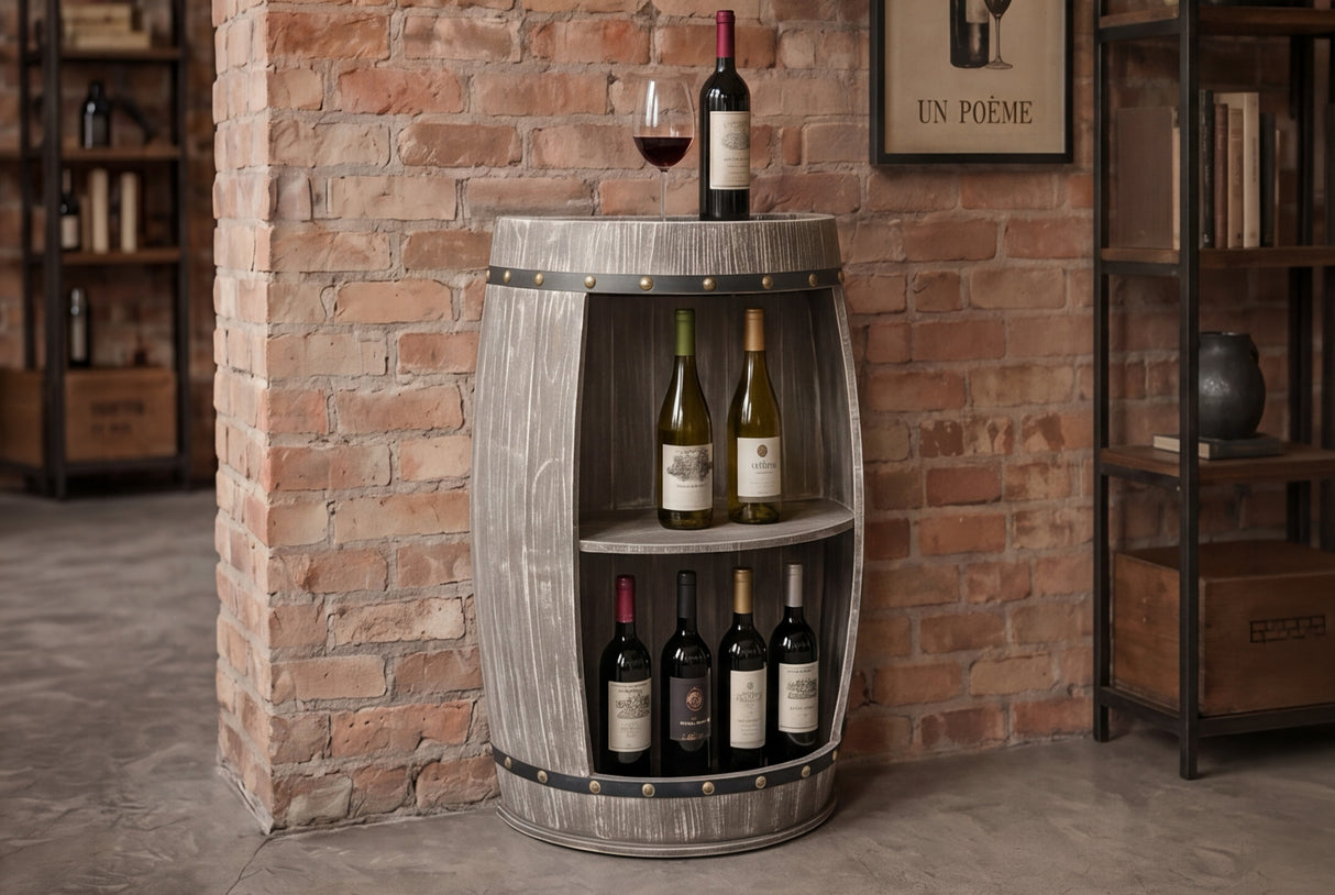 Wine shelf half BODEGA 80cm massive fir wood