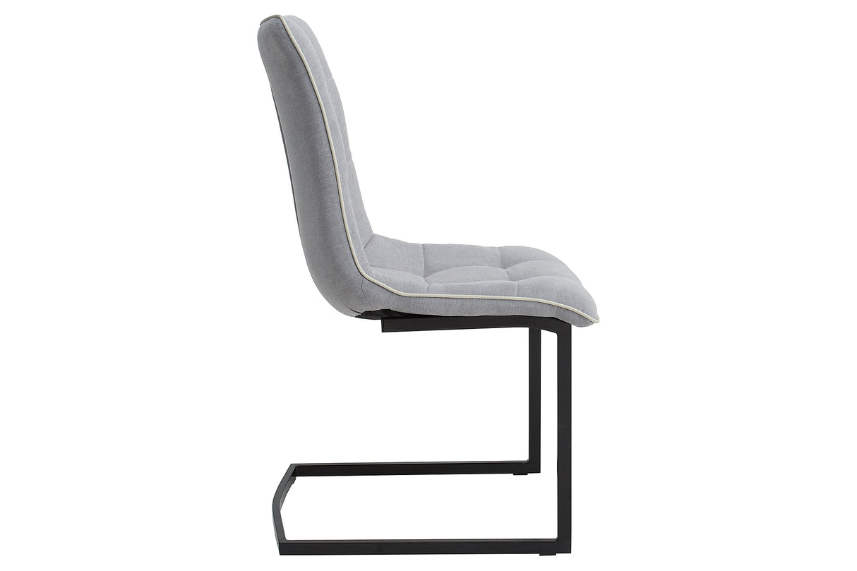 Cantilever chair MIAMI flat woven fabric vintage light grey