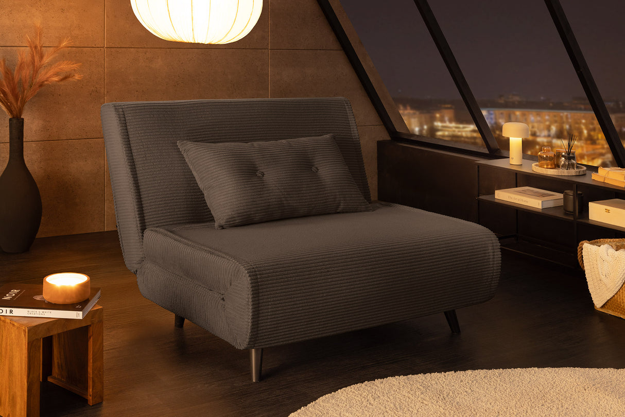 Schlafsessel SMART MULTIFUNCTION 100cm Cord grau