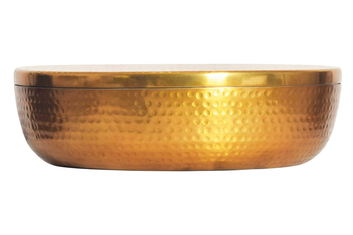 Bowl ORIENT with lid 40cm aluminum gold