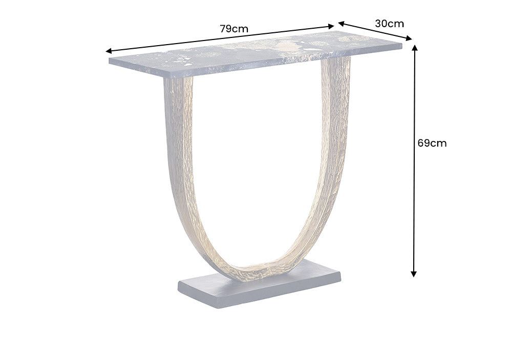Console OMEGA 80cm marble black w/ golden frame handmade