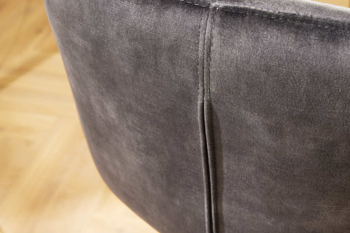 Bar chair PAPILLON 106cm rotatable 180° velvet grey