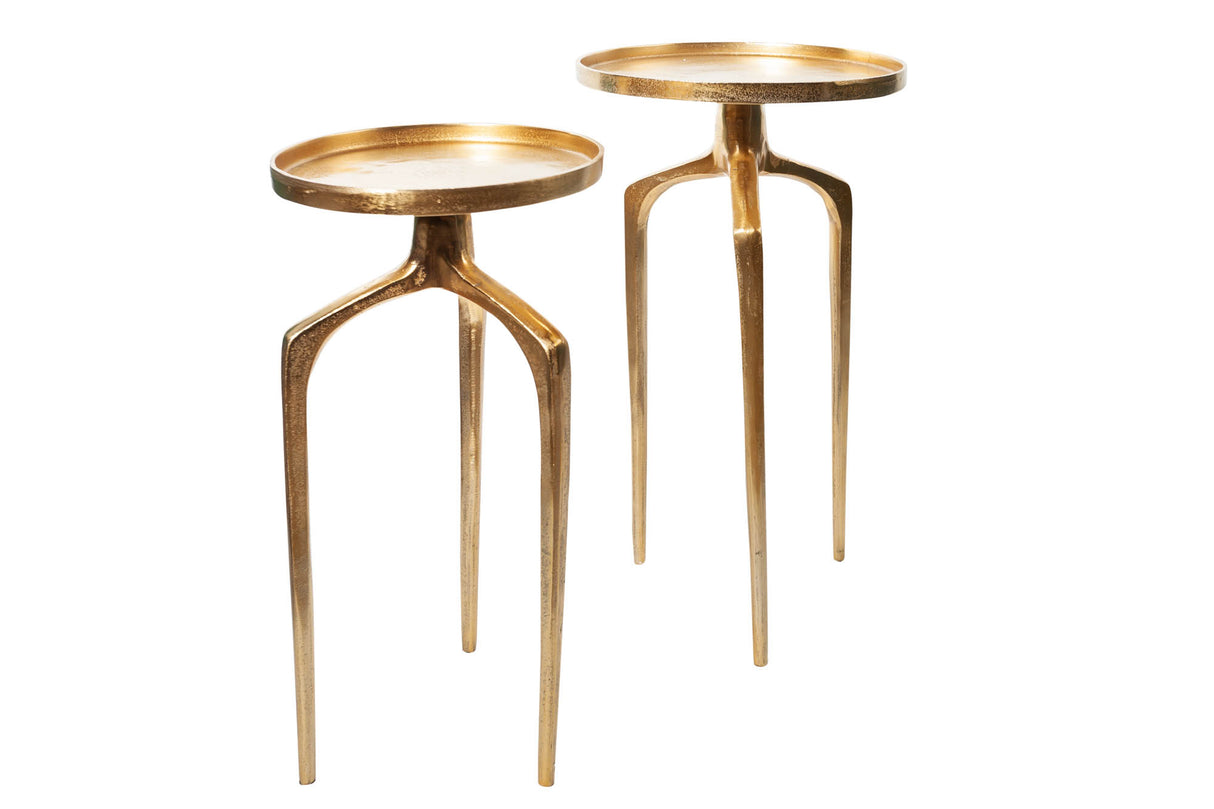 Side table ABSTRACT set of 2 gold
