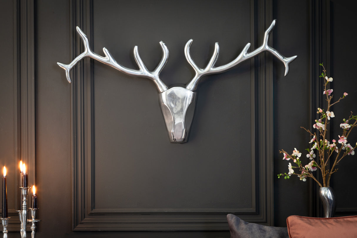 Hirschgeweih VEADO 90cm Aluminium silber