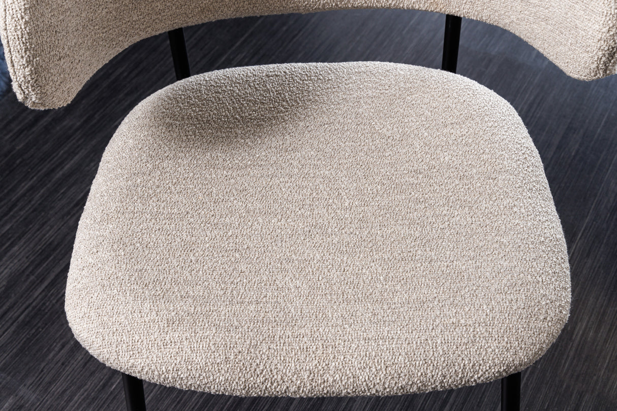 Chair TRACY ALPINE bouclé greige black legs