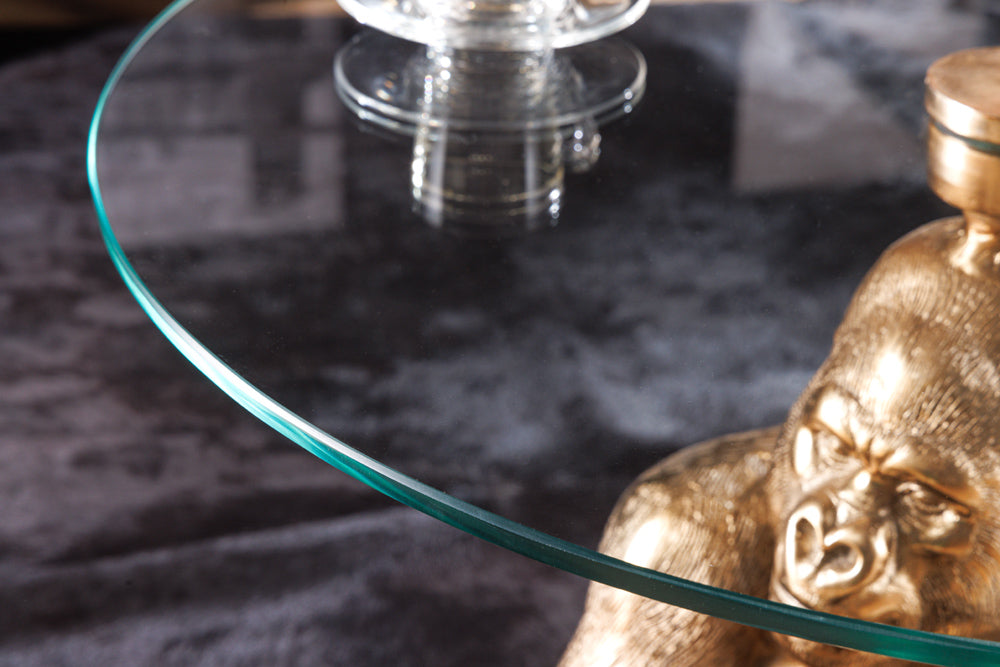 Coffee table KONG 60cm gold safety glass