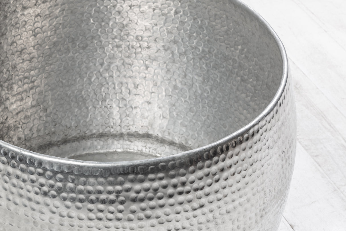 Couchtisch ORIENT II 60cm Hammerschlageffekt silber