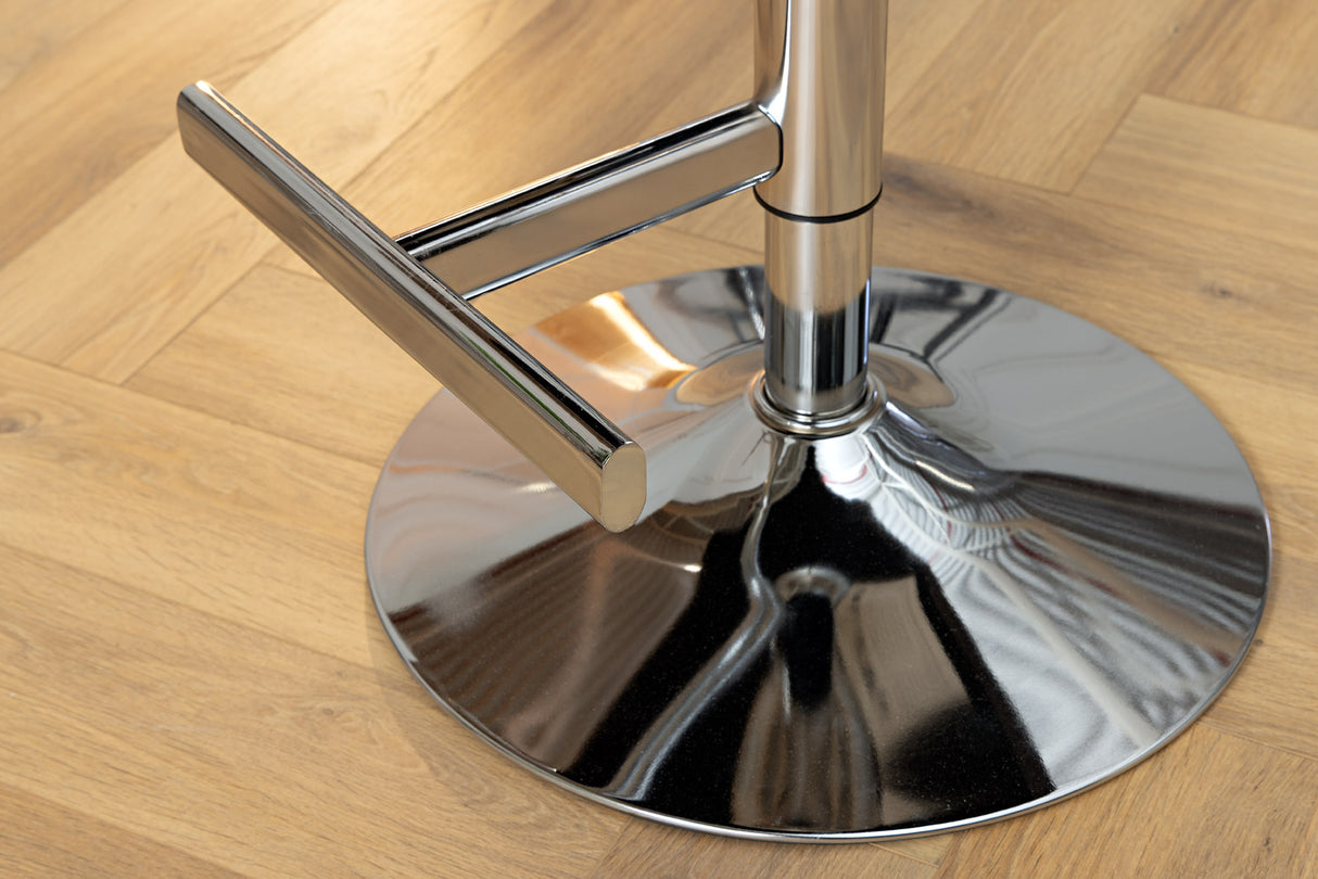 Bar stool CASTLE height adjustable w/ lion´s head handle velvet grey in baroque style