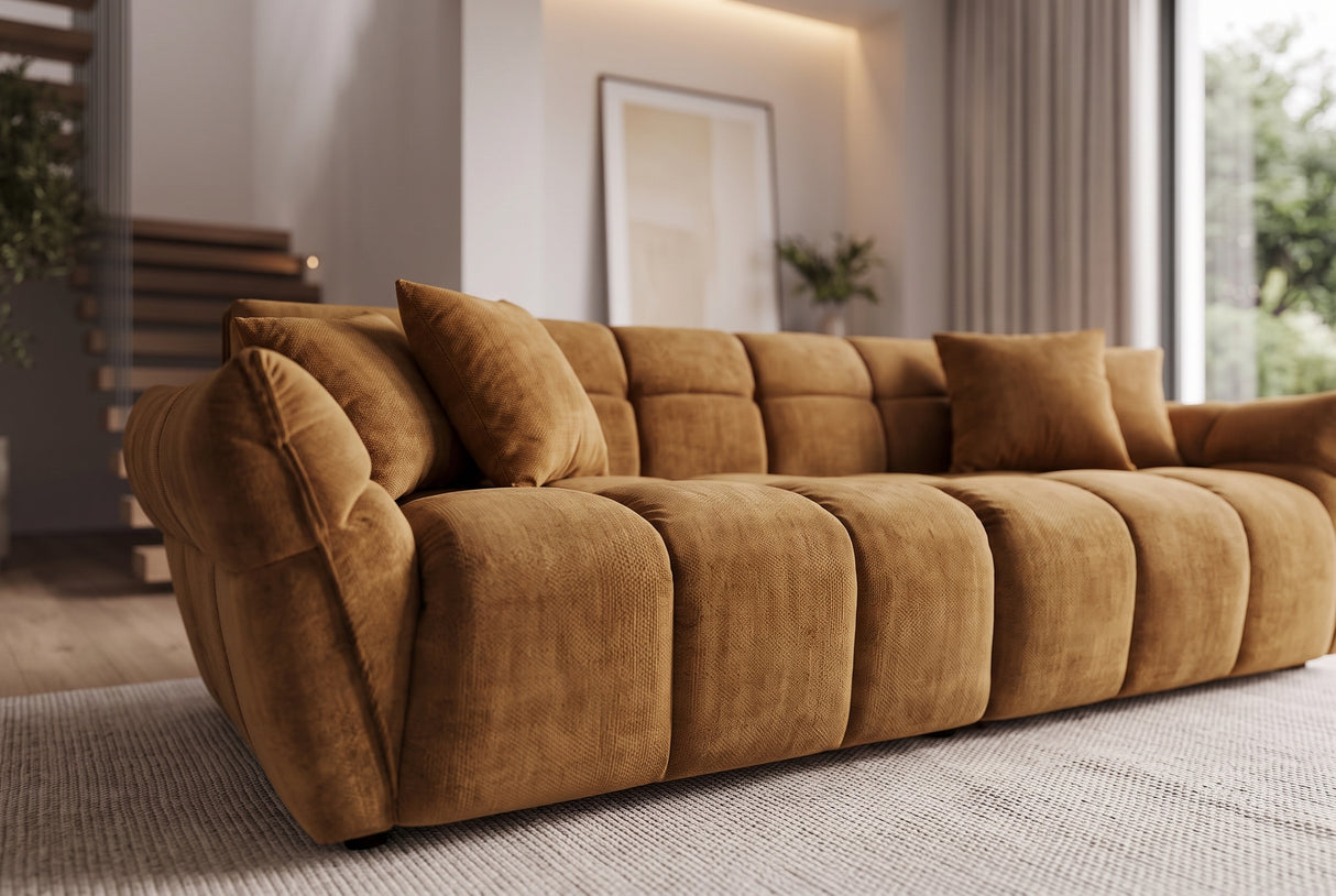 Sofa CLOUD 260cm 3-seater XXL vogue velvet mustard yellow