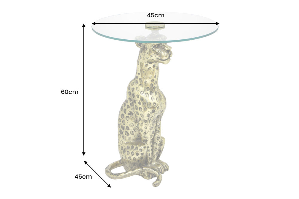 Beistelltisch WILDLIFE PANTHER 60cm Antik Gold