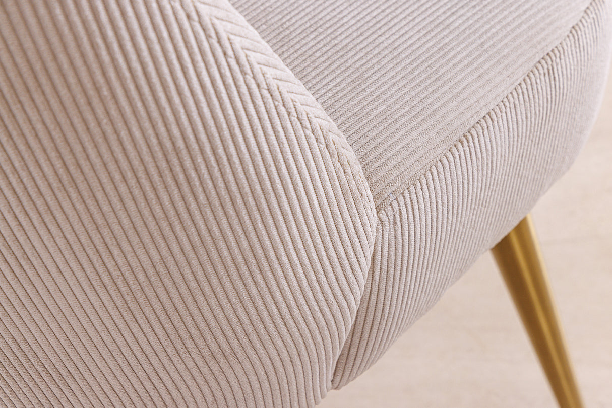 Chair MIA CASA cord beige metal legs champagne gold