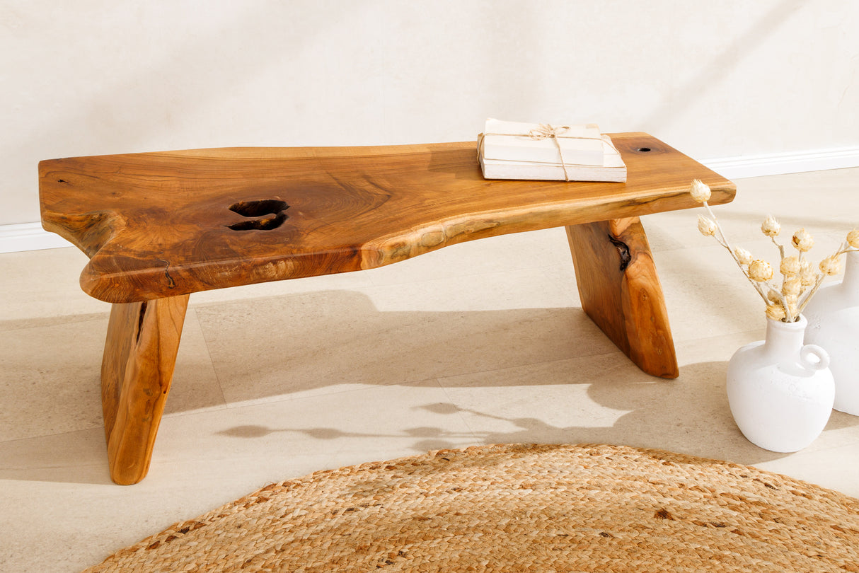 Bench ROOT 100cm teak wood natural brown