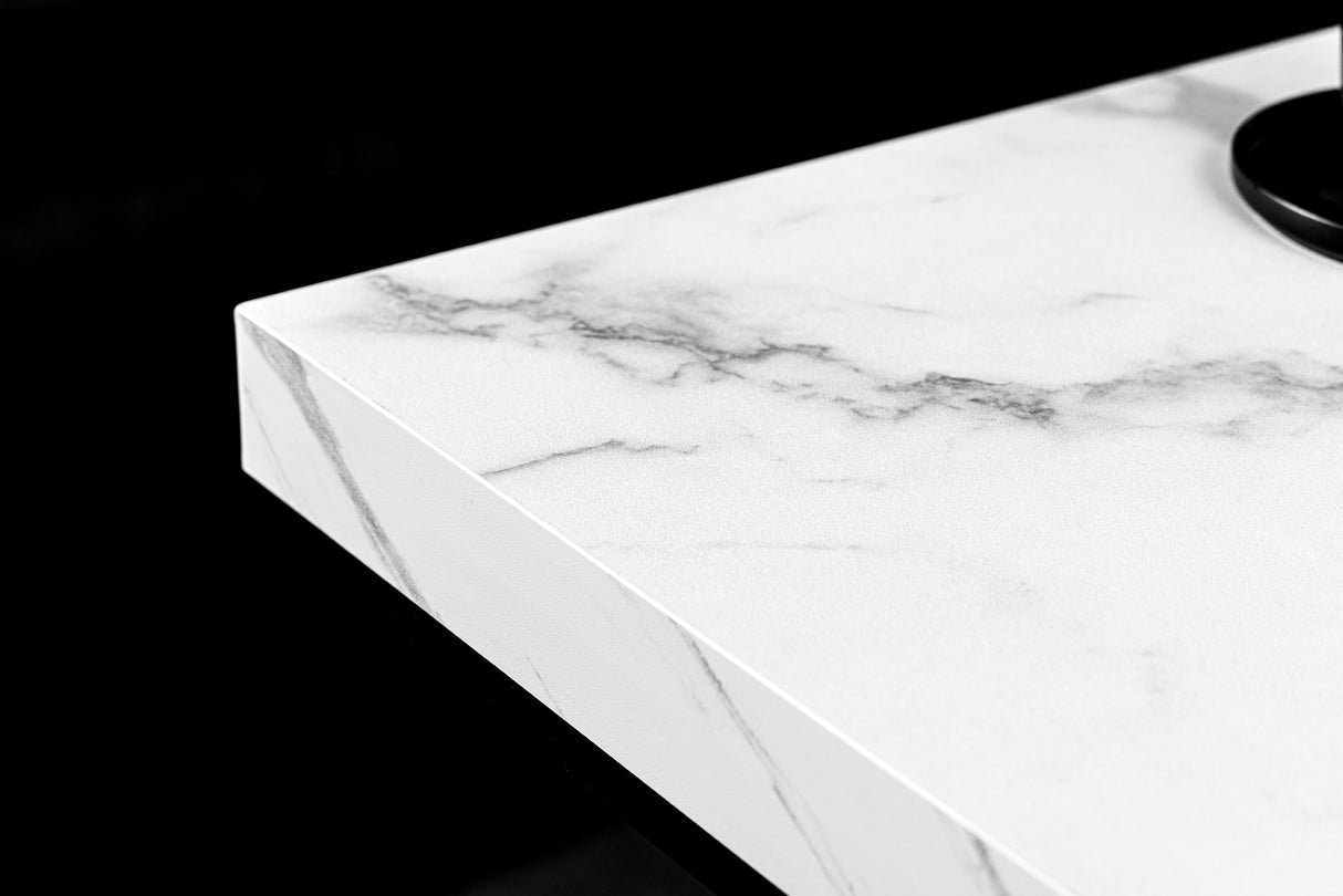 Couchtisch ARCHITECTURE 45cm weiß Marmoroptik