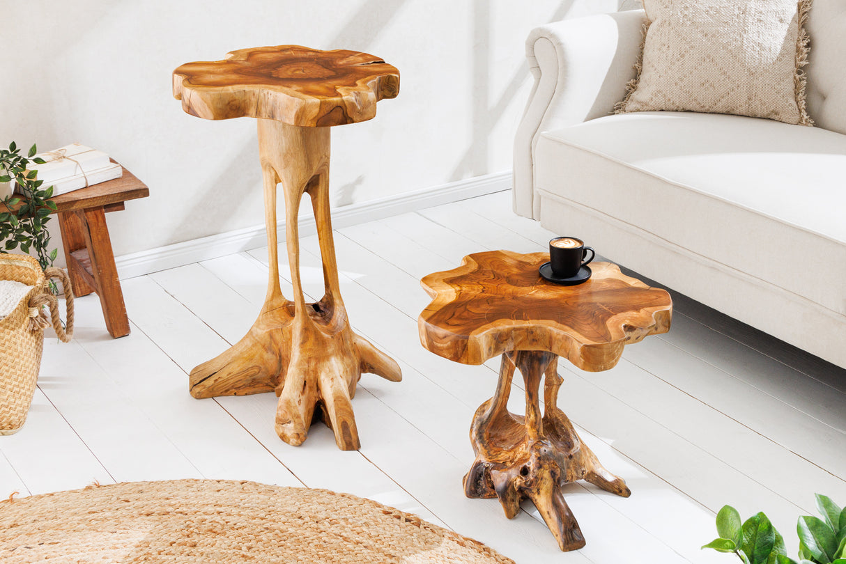 Side table ROOT 40cm teak wood natural