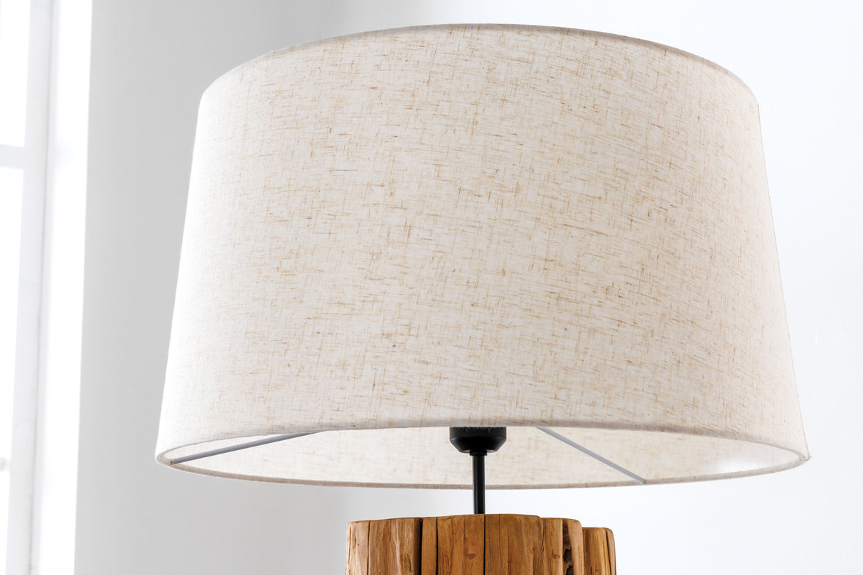 Lampenschirm 45x25x50cm kegelförmig Leinen natur für Stehlampe