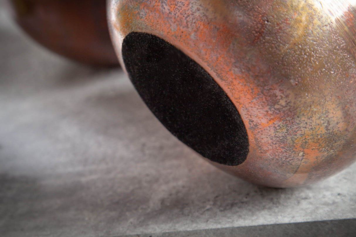 Planter FLOWERS small set of 2 mottled copper